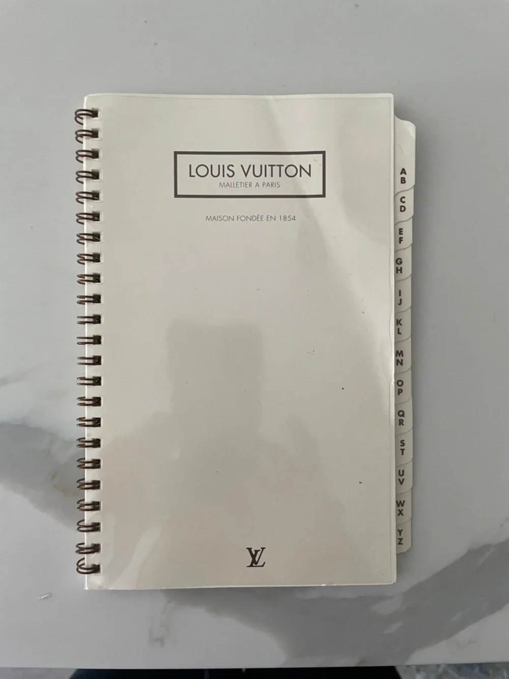 Louis Vuitton Cream Spiral Address/Phone # Notebook with Alphabet Tabs - Picture 2 of 4